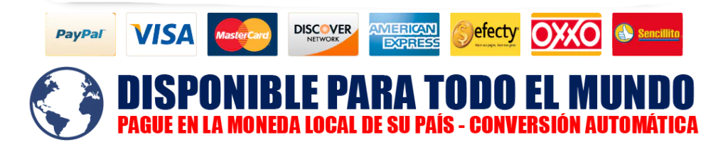 Medios de pago disponibles en todo el mundo